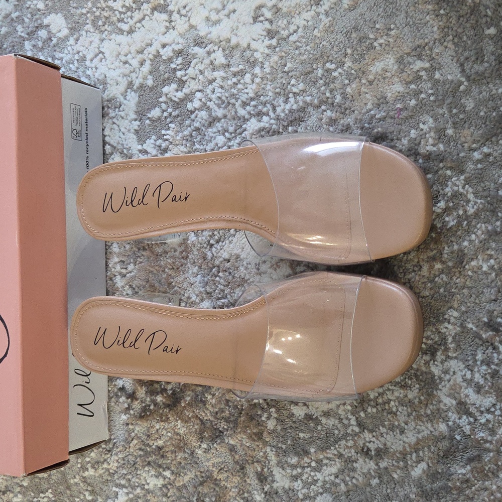 Women's Clear Slide Sandals - Nude